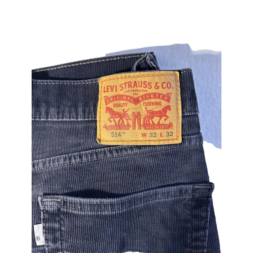 Levis 514 Corduroy Pants, Mens 32 x 32 Dark Blue